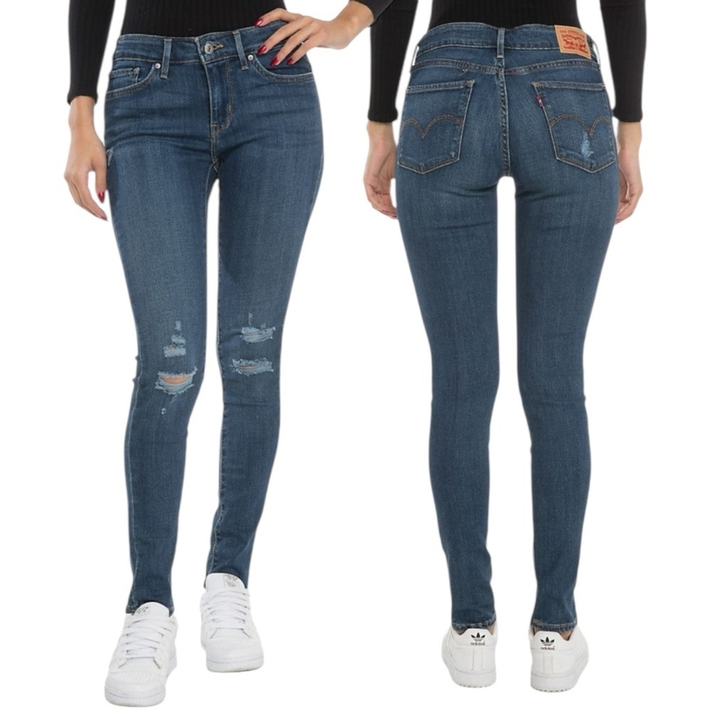 Levi’s 711 Skinny Jeans W29 L32 Distressed Stretch Denim